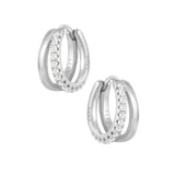 Sandy Hoop Earrings - Silver