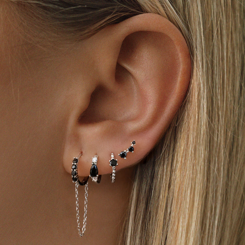 Paisley Hoop Earrings - Silver