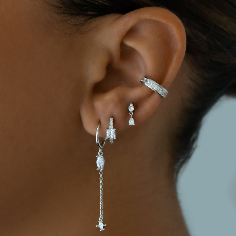 Shiva Hoop Earrings - Silver