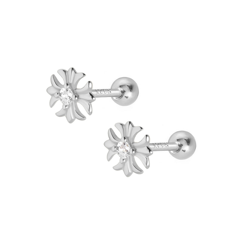 Christina Stud Earrings - Silver