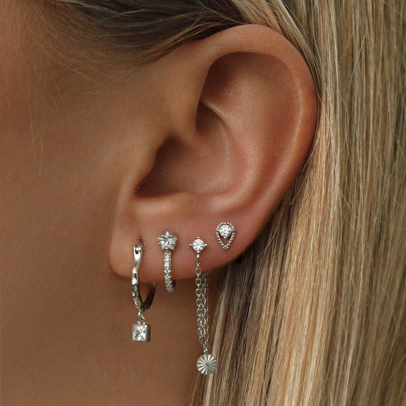 Nellie Hoop Earrings - Silver