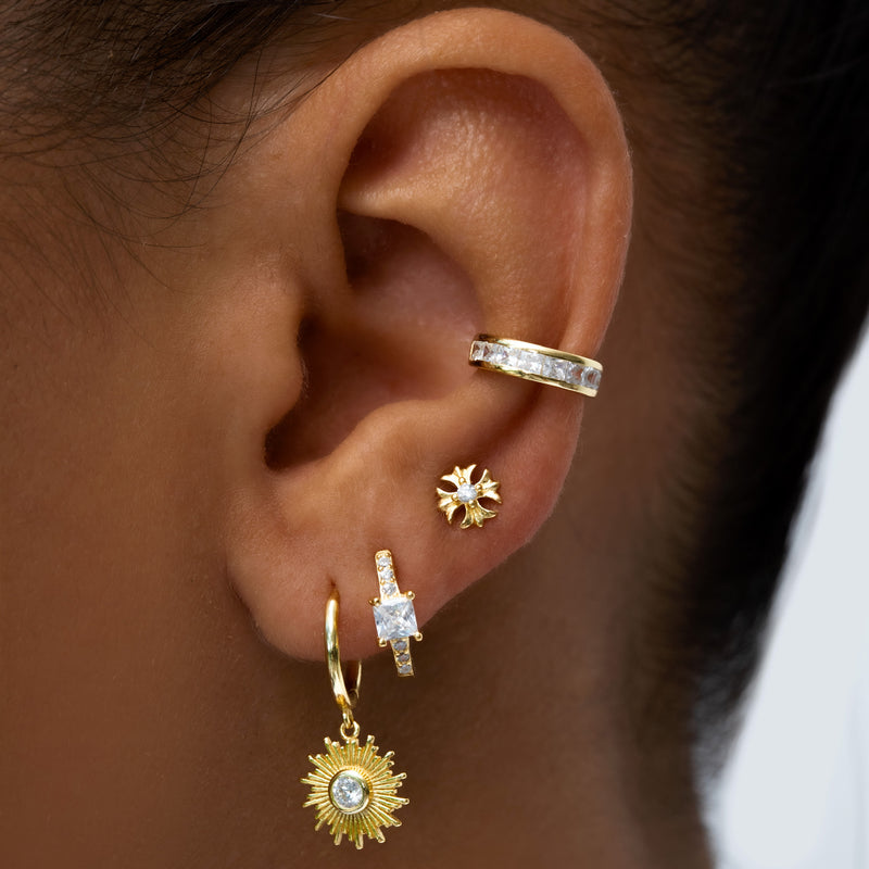 Holiday Hoop Earrings - Gold