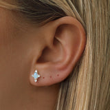 Lucy Opal Stud Earrings -Silver