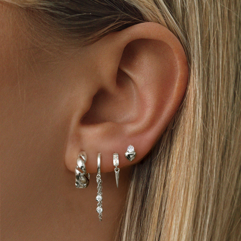 Pamela Hoop Earrings - Silver