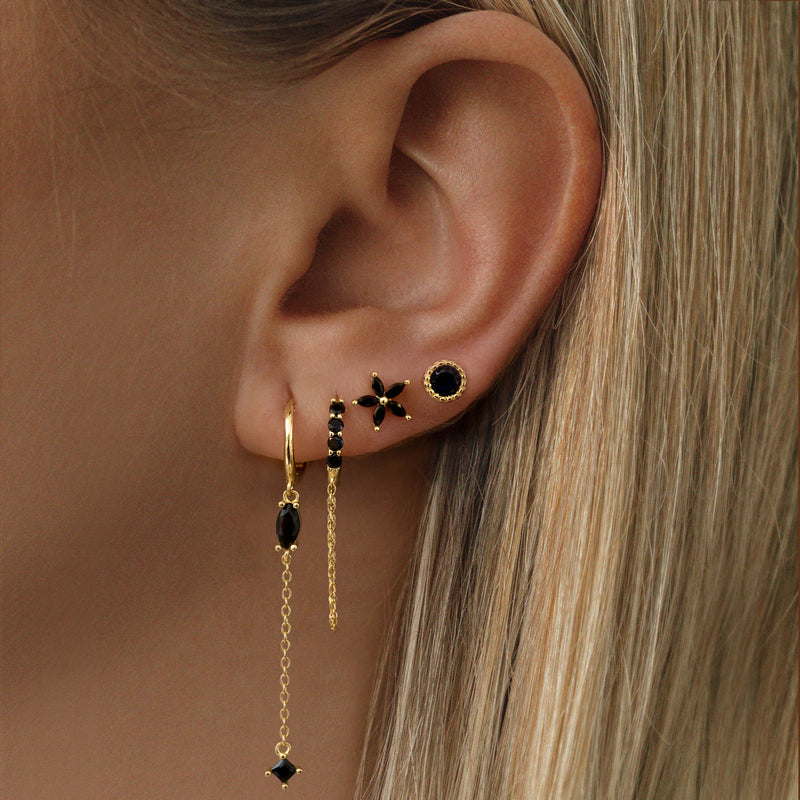 Paisley Hoop Earrings - Gold