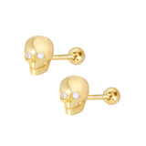 Isla Skull Stud Earrings - Gold