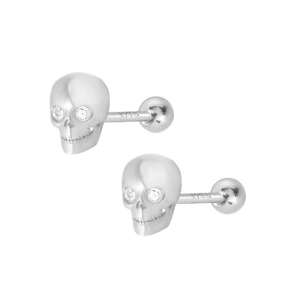 Isla Skull Stud Earrings - Silver