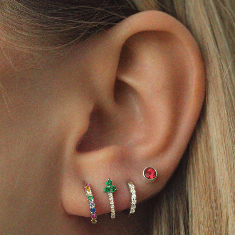 Peaches Hoop Earrings -Silver
