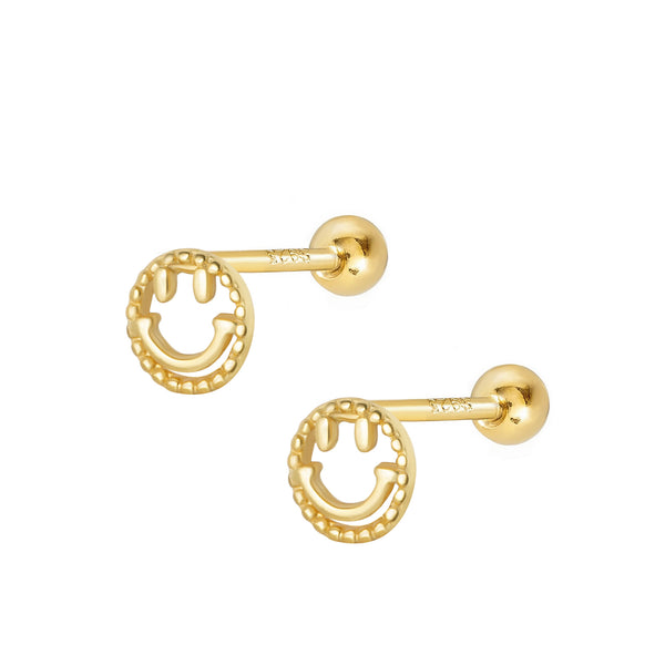 Happy Stud Earrings - Gold