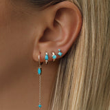 Aqua Stud Earrings - Silver