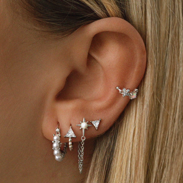 Esme Opal Ear Cuff - Silver