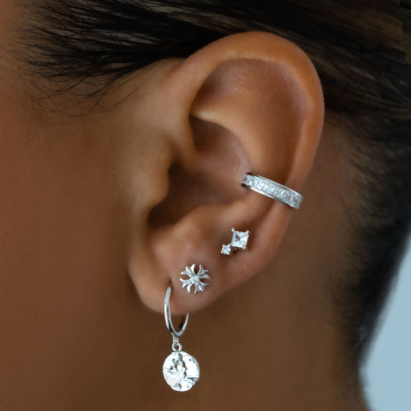 Christina Stud Earrings - Silver