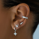 Evangeline Hoop Earrings - Silver
