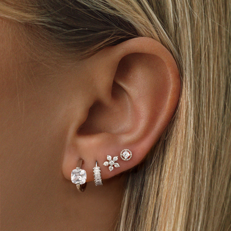 Aretha Hoop Earrings - Silver