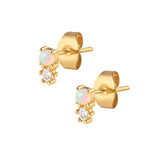 Melrose Opal Stud Earrings - Gold