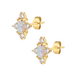 Lucy Opal Stud Earrings - Gold