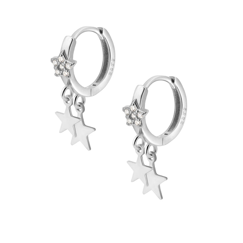 Silhouette Hoop Earrings - Silver