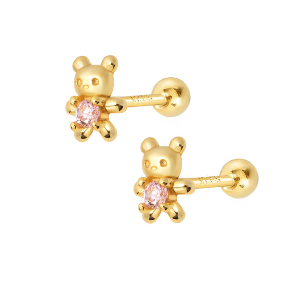 Lola Bear Stud Earrings - Gold
