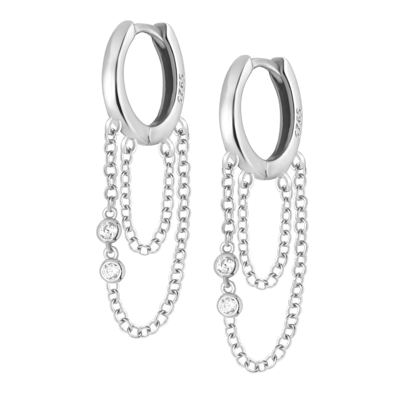 Pamela Hoop Earrings - Silver