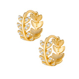 Bejewelled Hoop Earrings - Gold
