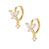 Crystal Hoop Earrings - Gold