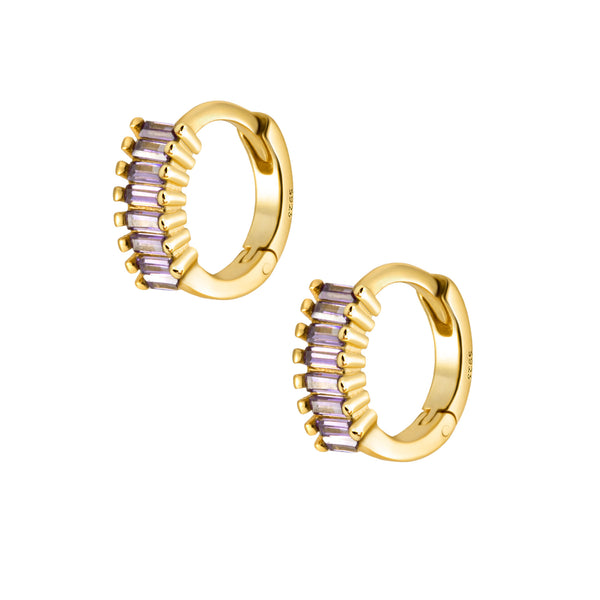Lilac Hoop Earrings - Gold