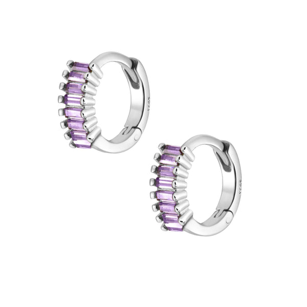 Lilac Hoop Earrings - Silver