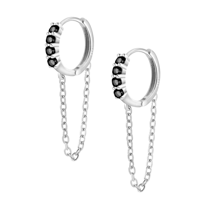 Paisley Hoop Earrings - Silver