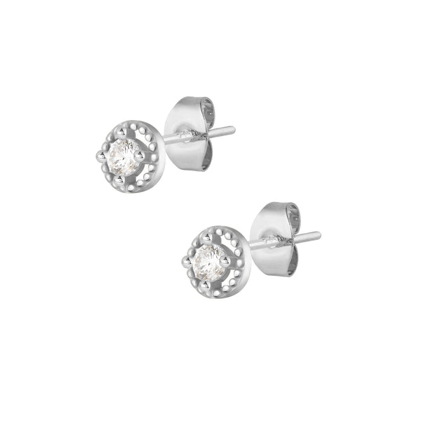 Saffron Stud Earrings - Silver