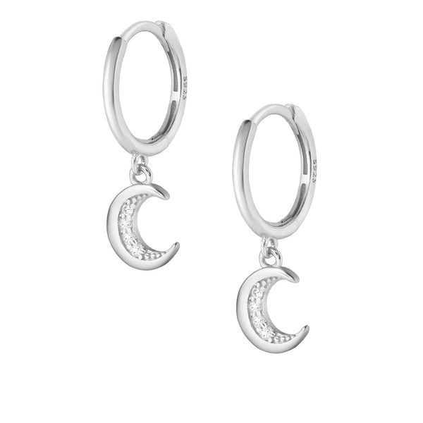 Eclipse Hoop Earrings - Silver