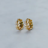 Bejewelled Hoop Earrings - Gold