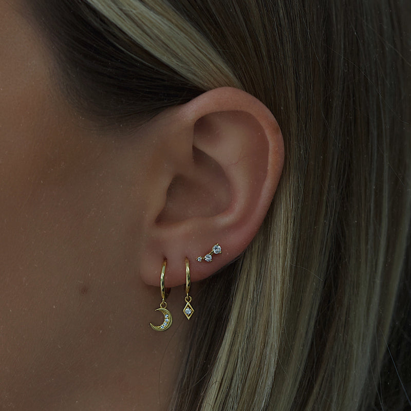 Saskia Stud Earrings - Gold