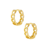 Chain Hoop Earrings - Gold