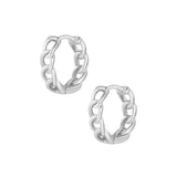 Chain Hoop Earrings - Silver