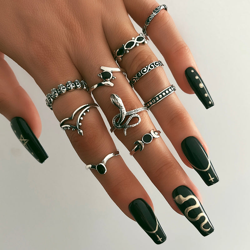 Gina Black Agate Ring