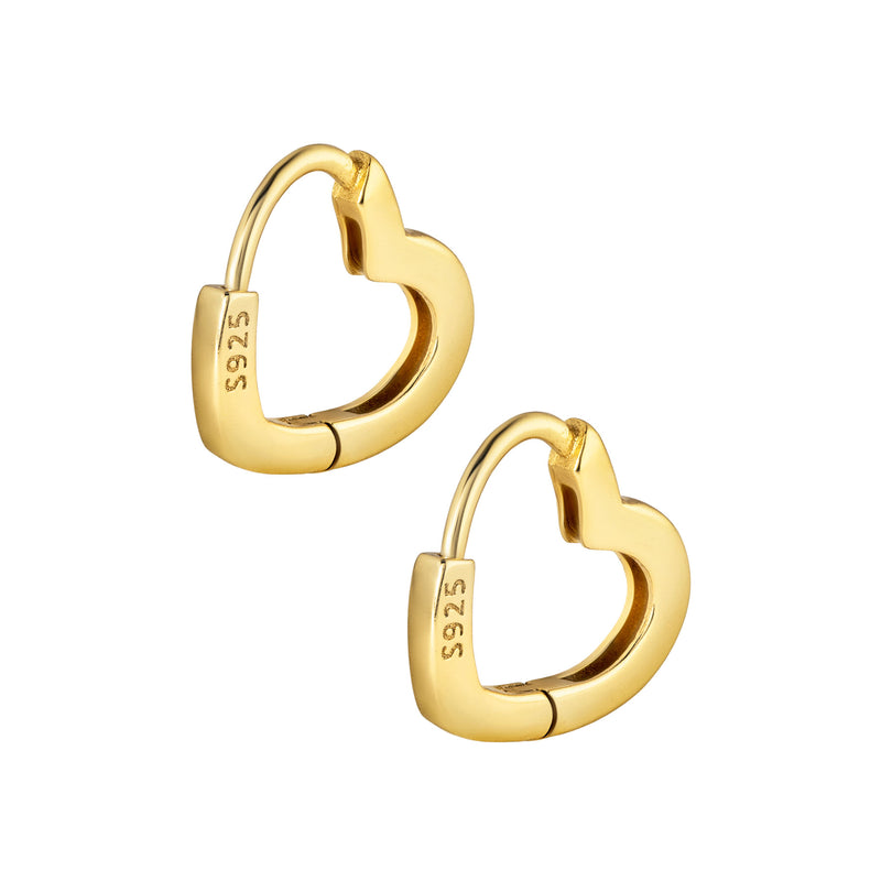 Hallie Heart Hoop Earrings - Gold