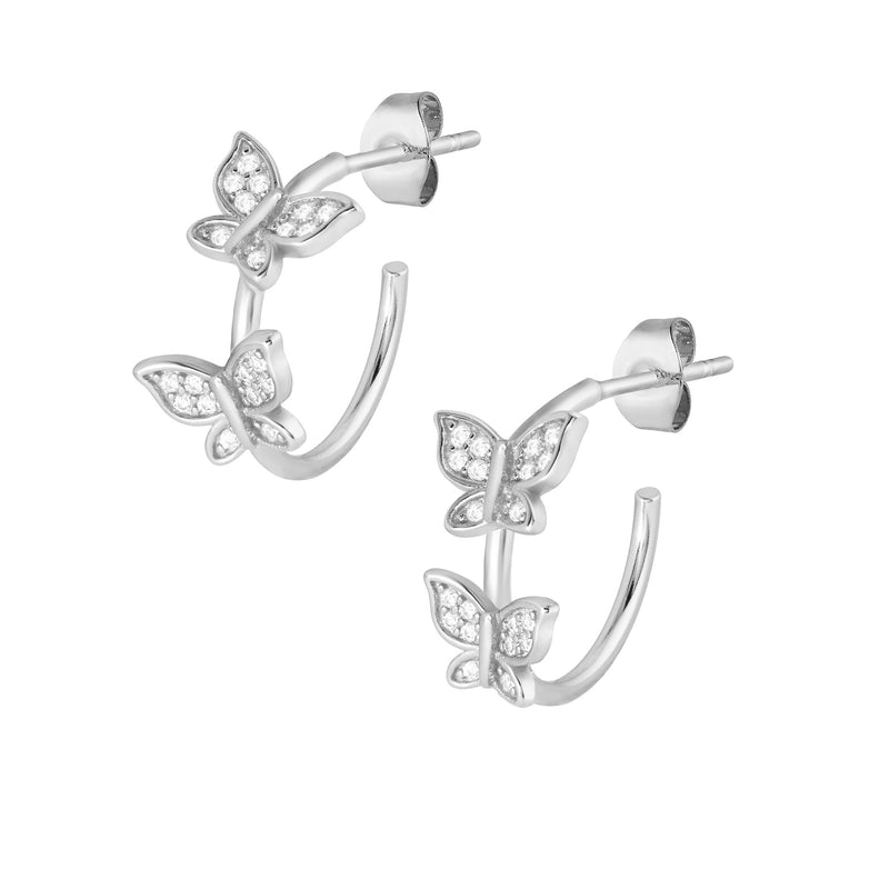 Isabella Hoop Earrings - Silver