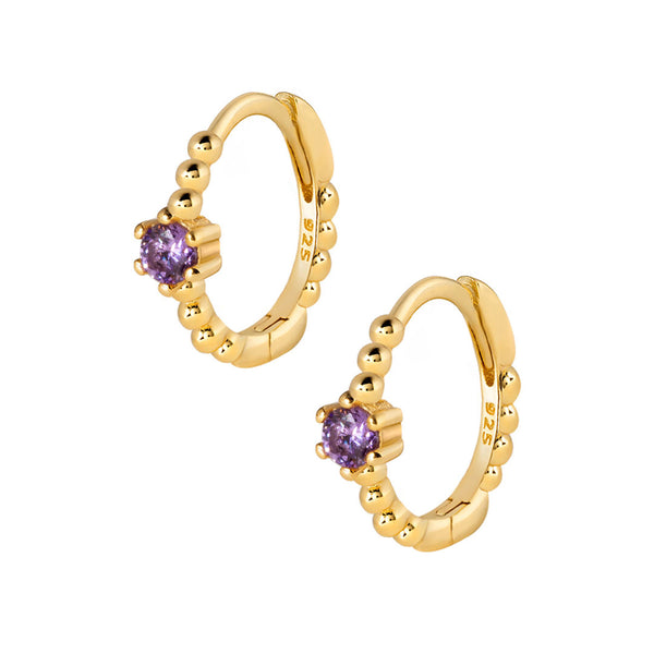 Violet Hoop Earrings - Gold