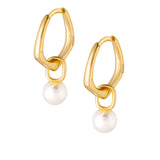 Pia Pearl Hoop Earrings - Gold