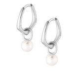 Pia Pearl Hoop Earrings - Silver
