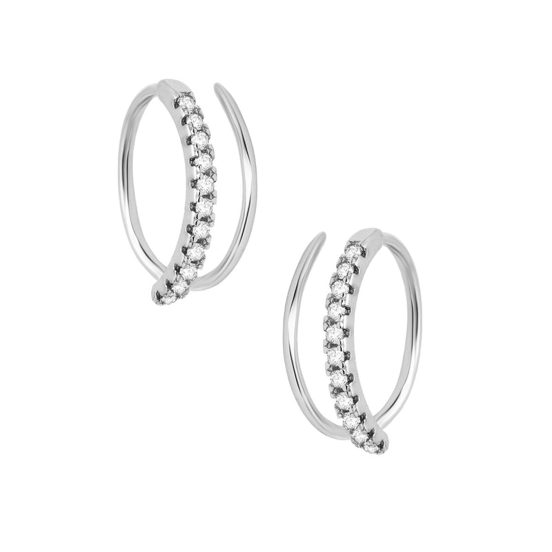 Lily Hoop Earrings - Silver