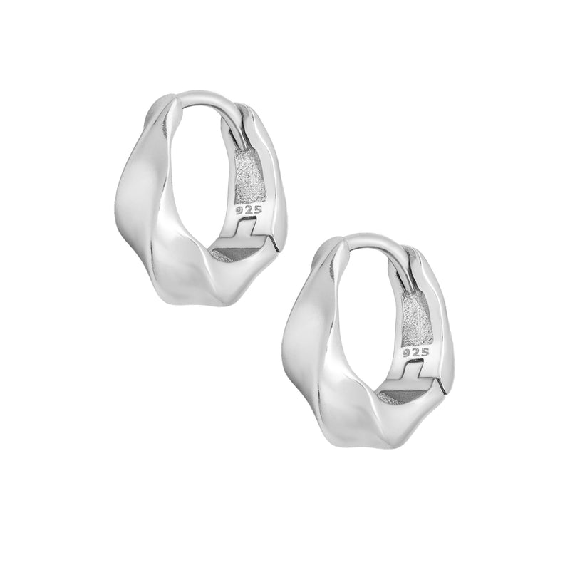 Daisy Hoop Earrings - Silver