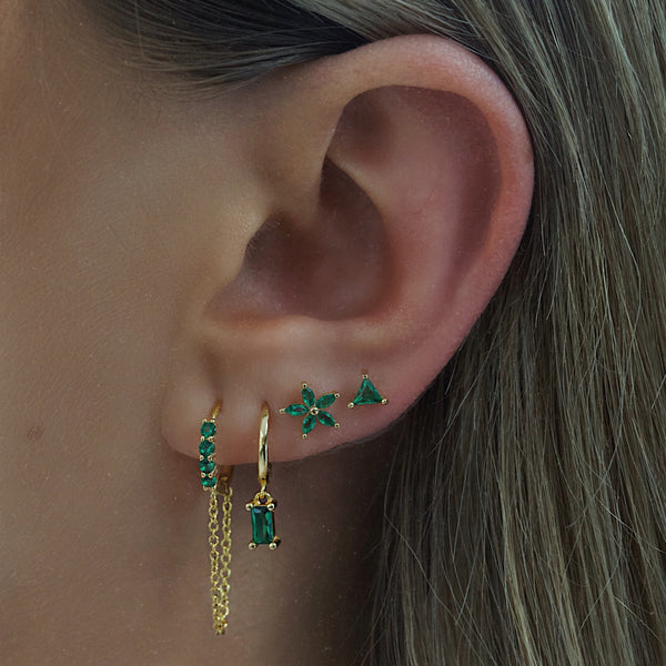 Olive Stud Earrings - Gold