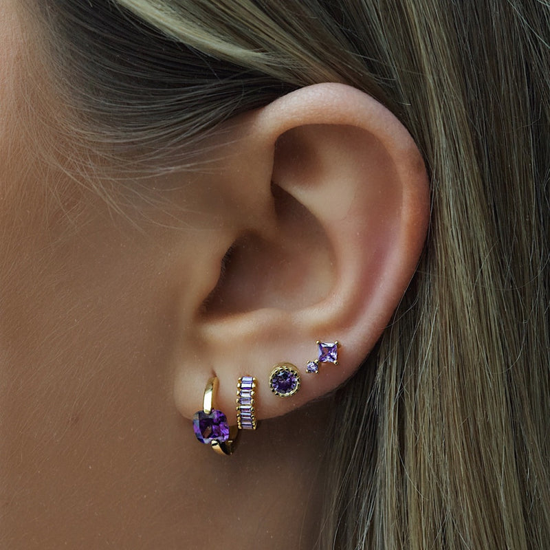 Lilac Hoop Earrings - Gold