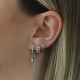 Bejewelled Hoop Earrings - Silver