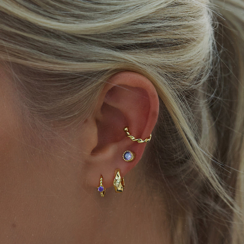 Daisy Hoop Earrings - Gold