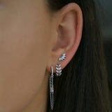 Bejewelled Hoop Earrings - Silver