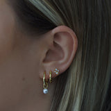 Pia Pearl Hoop Earrings - Gold